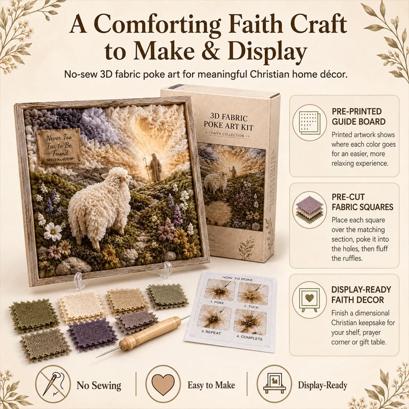 ✝️ 3D Christian Fabric Poke Art Kit – A little faith, one beautiful fabric fold at a time 🙏✨