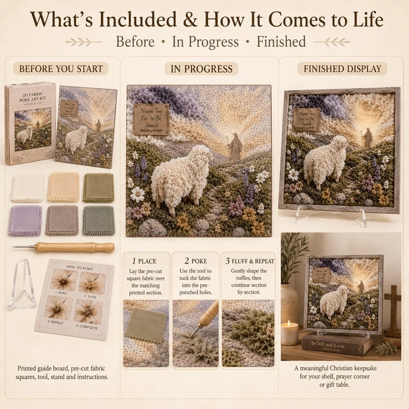 ✝️ 3D Christian Fabric Poke Art Kit – A little faith, one beautiful fabric fold at a time 🙏✨