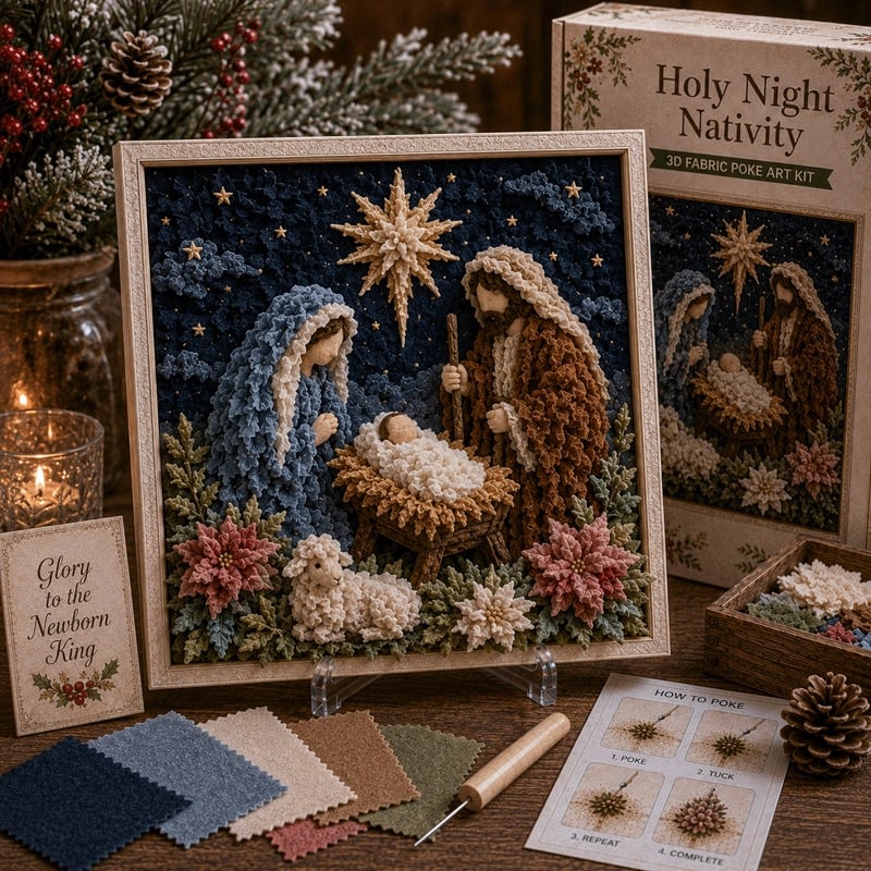 ✝️ 3D Christian Fabric Poke Art Kit – A little faith, one beautiful fabric fold at a time 🙏✨