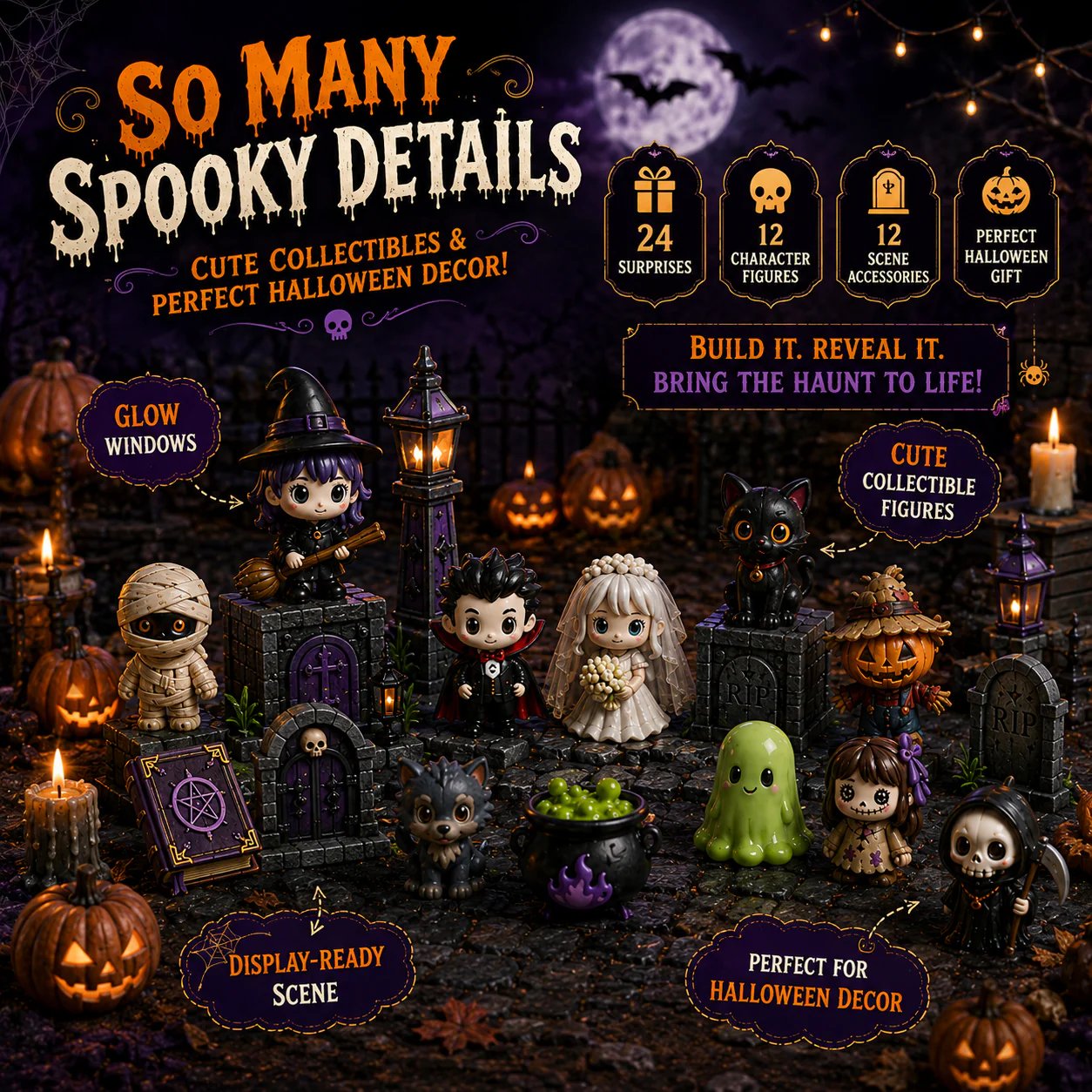🏚️🎃Haunted House Build-Up Blind Box – 24 Days of Spooky Surprises