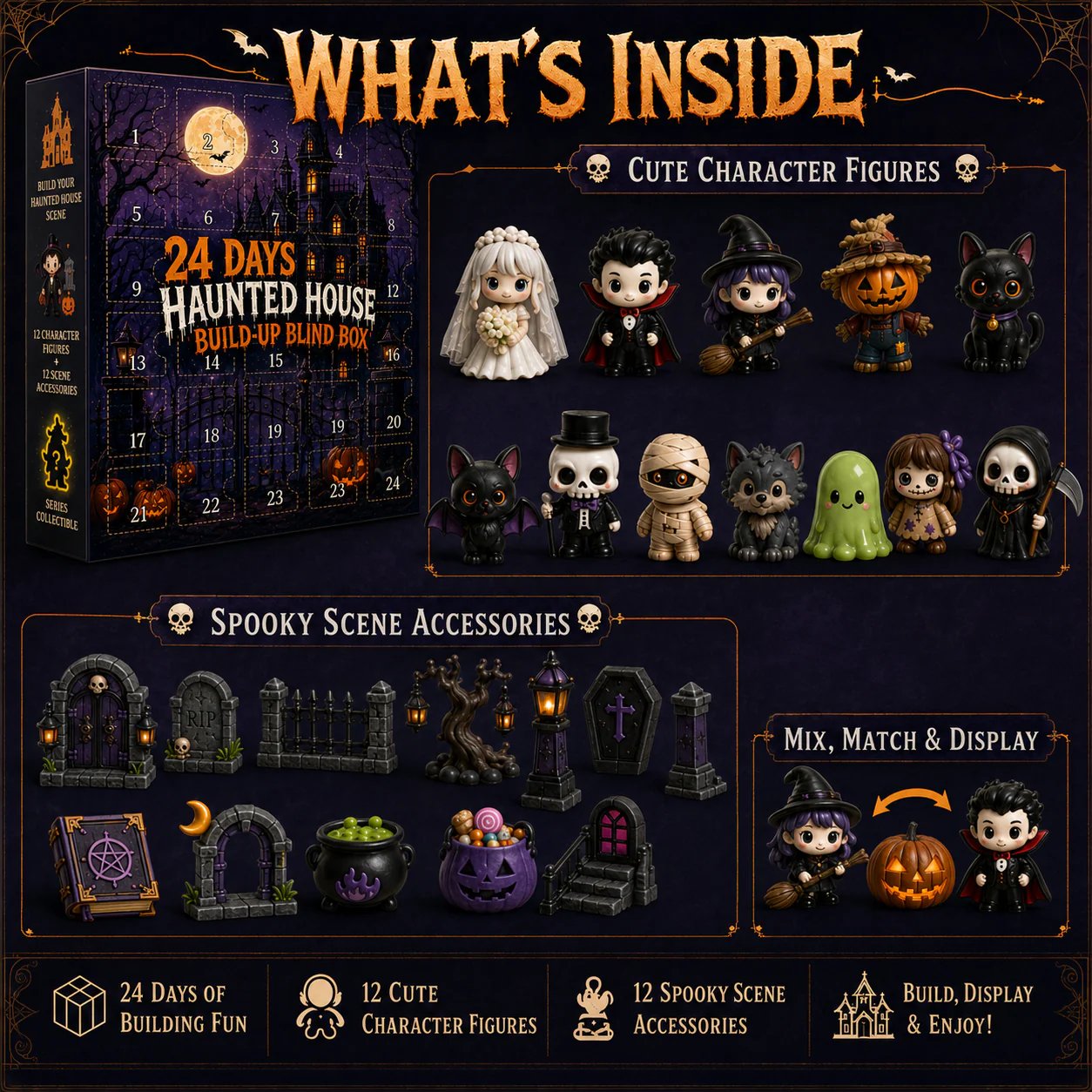 🏚️🎃Haunted House Build-Up Blind Box – 24 Days of Spooky Surprises