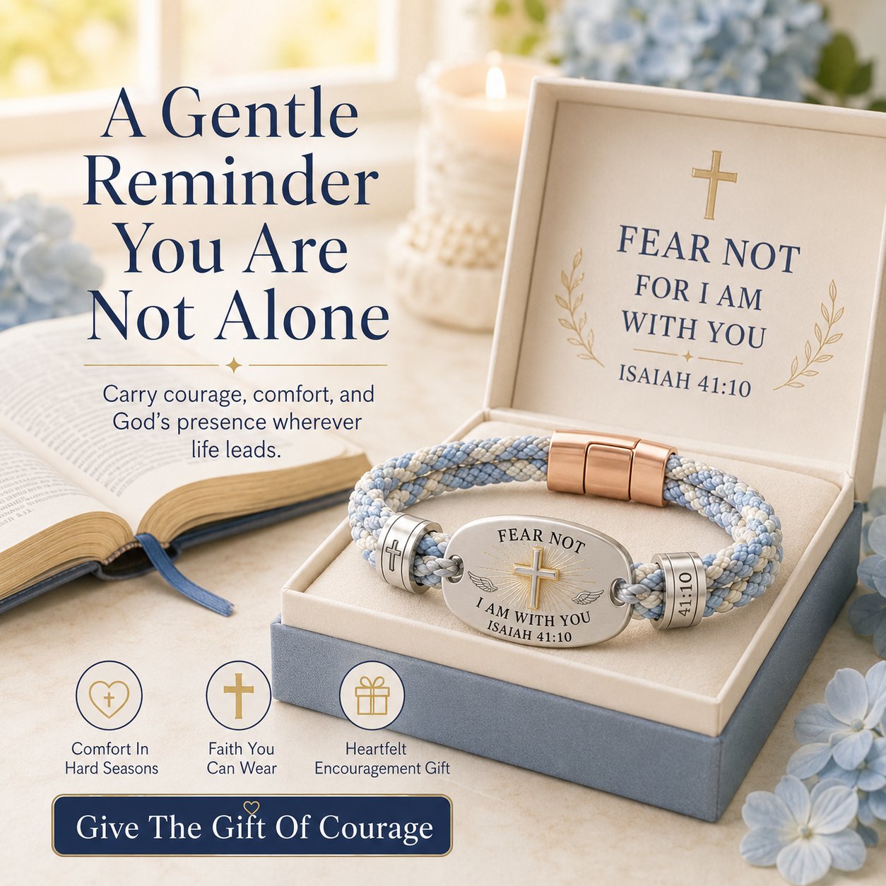 ✝️ Christian Scripture Faith Bracelet Collection – 6 Meaningful Bible Verse Designs with Raised Gold Cross, Magnetic Clasp &amp; Matching Gift Box 🙏✨
