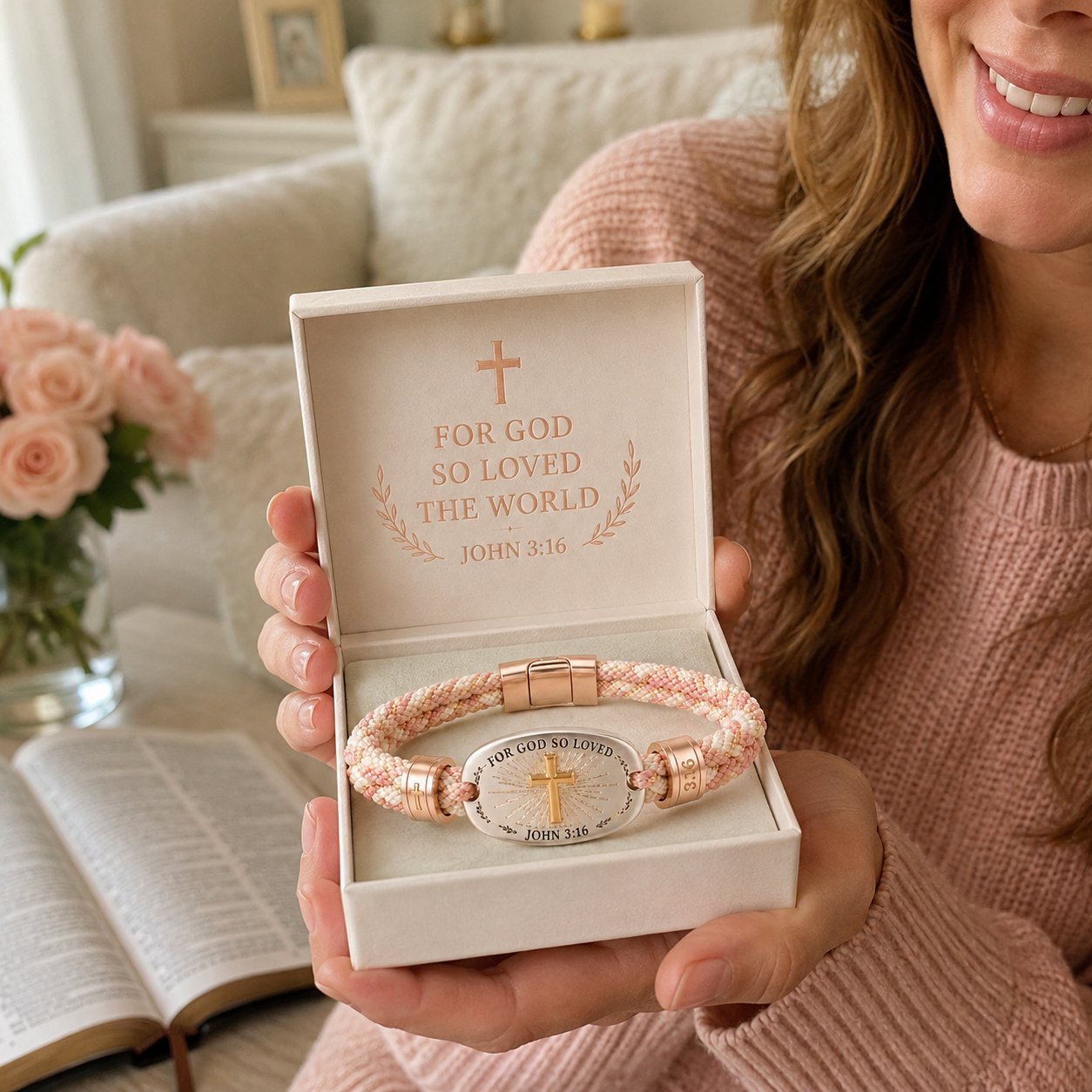 ✝️ Christian Scripture Faith Bracelet Collection – 6 Meaningful Bible Verse Designs with Raised Gold Cross, Magnetic Clasp &amp; Matching Gift Box 🙏✨