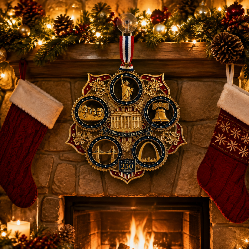 🇺🇸✨ America 250th Anniversary Commemorative Christmas Ornament