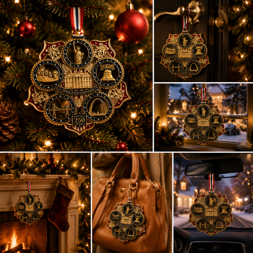🇺🇸✨ America 250th Anniversary Commemorative Christmas Ornament