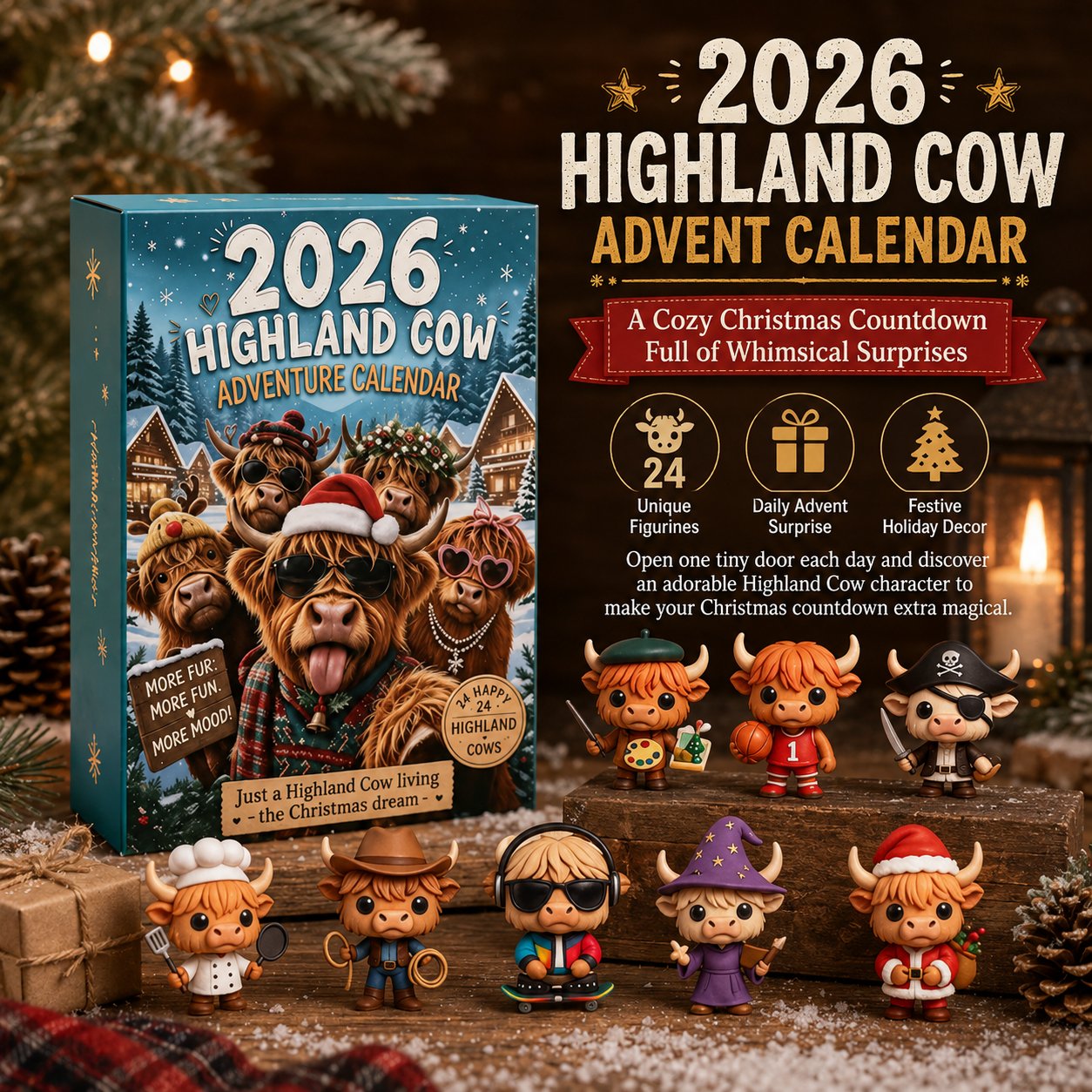 🐂🎁 2026 Highland Cow Advent Calendar – Every Day Brings New Surprises 🎄✨