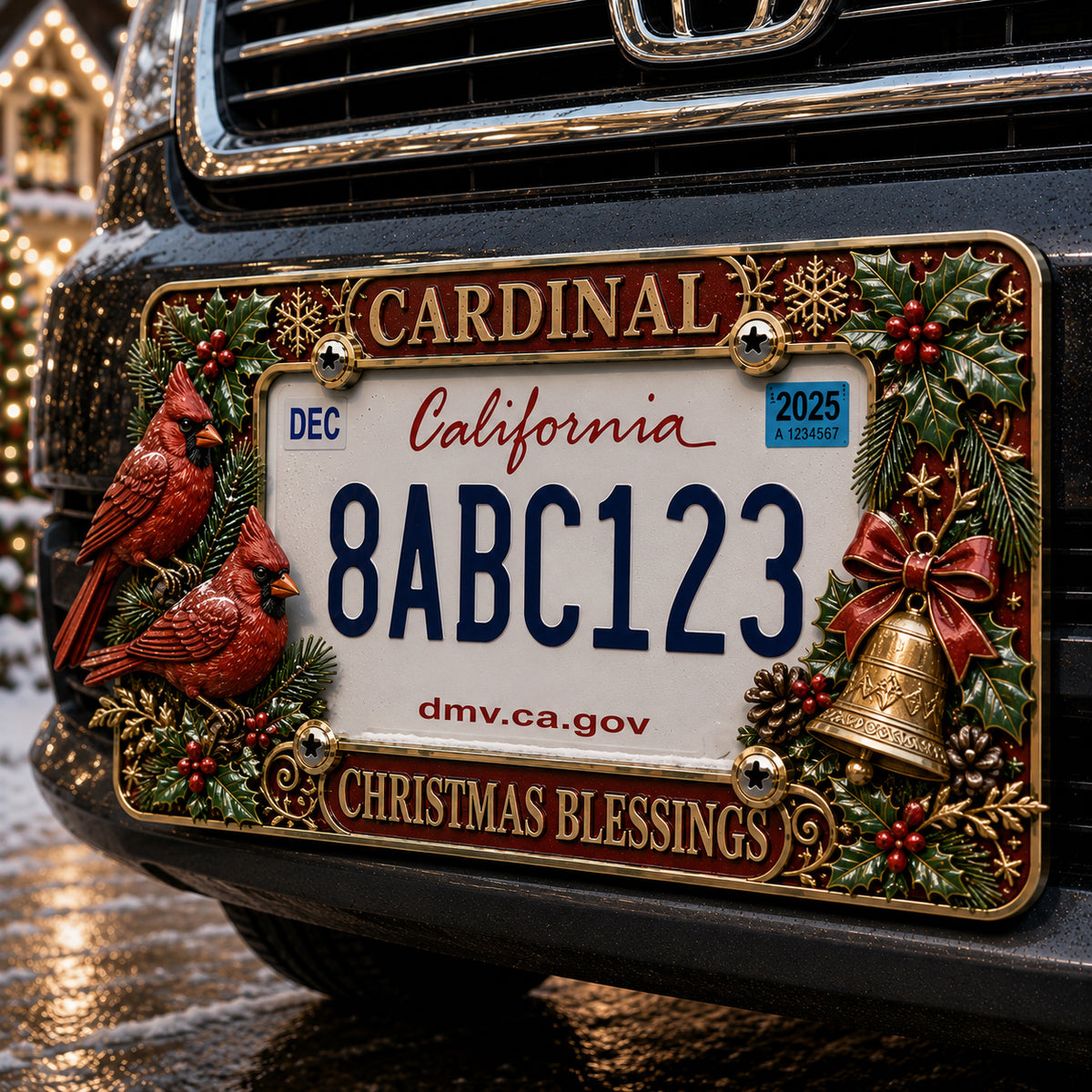 🎄 Christmas License Plate Frame – Festive Style for Every Ride 🚗✨