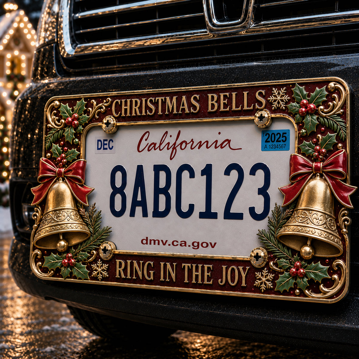 🎄 Christmas License Plate Frame – Festive Style for Every Ride 🚗✨