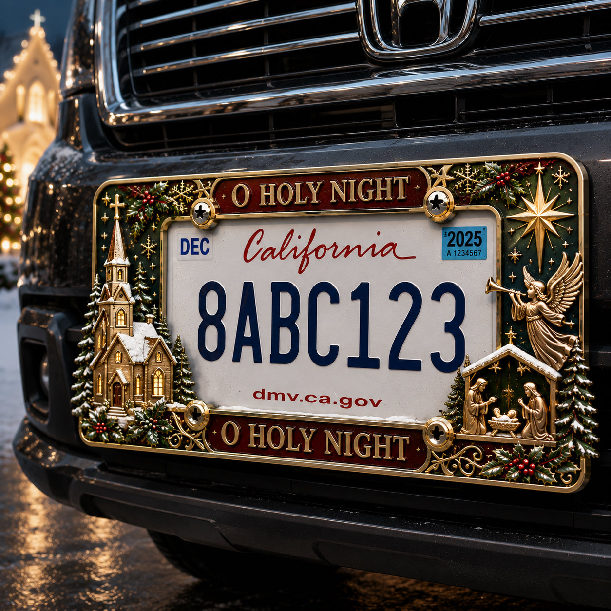 🎄 Christmas License Plate Frame – Festive Style for Every Ride 🚗✨