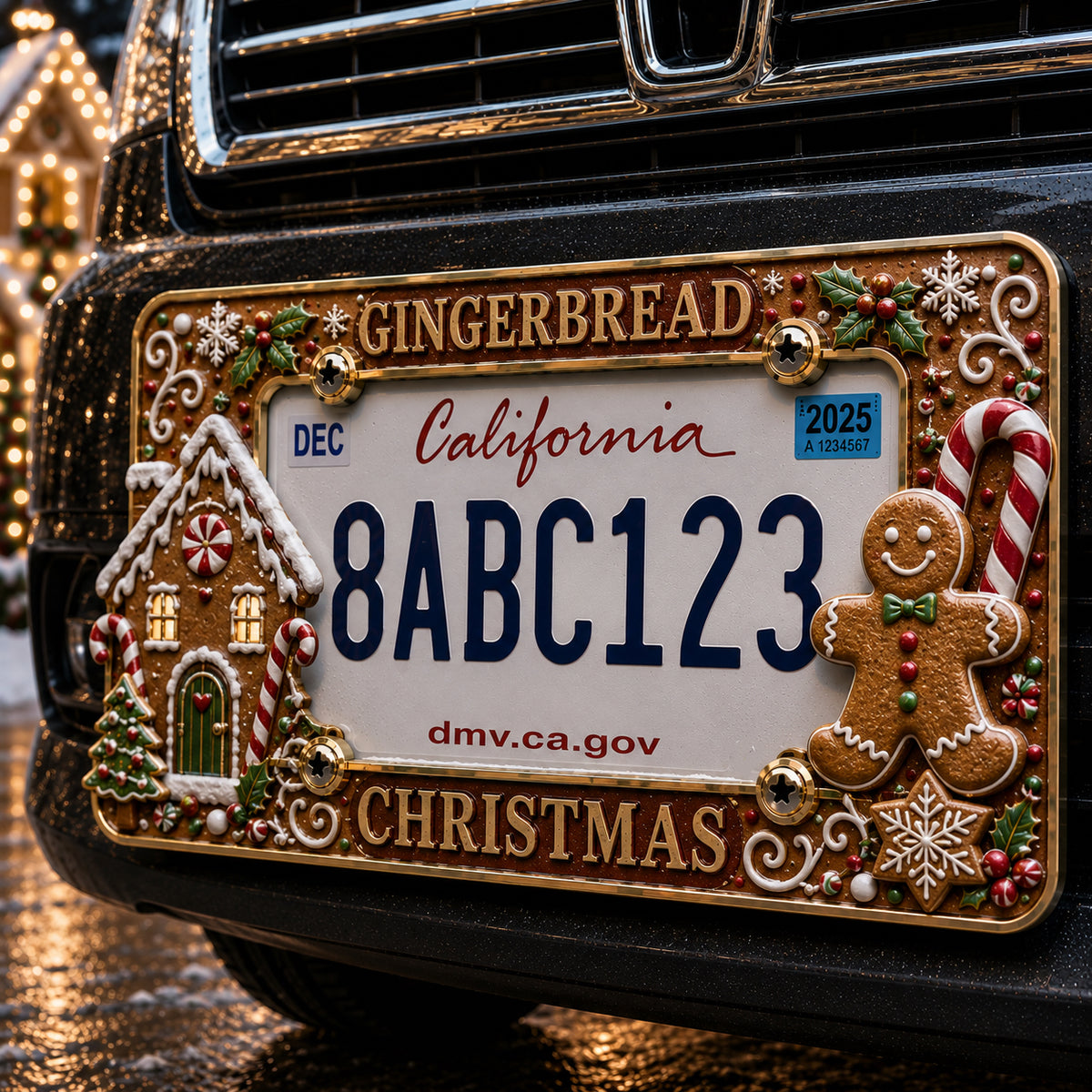 🎄 Christmas License Plate Frame – Festive Style for Every Ride 🚗✨