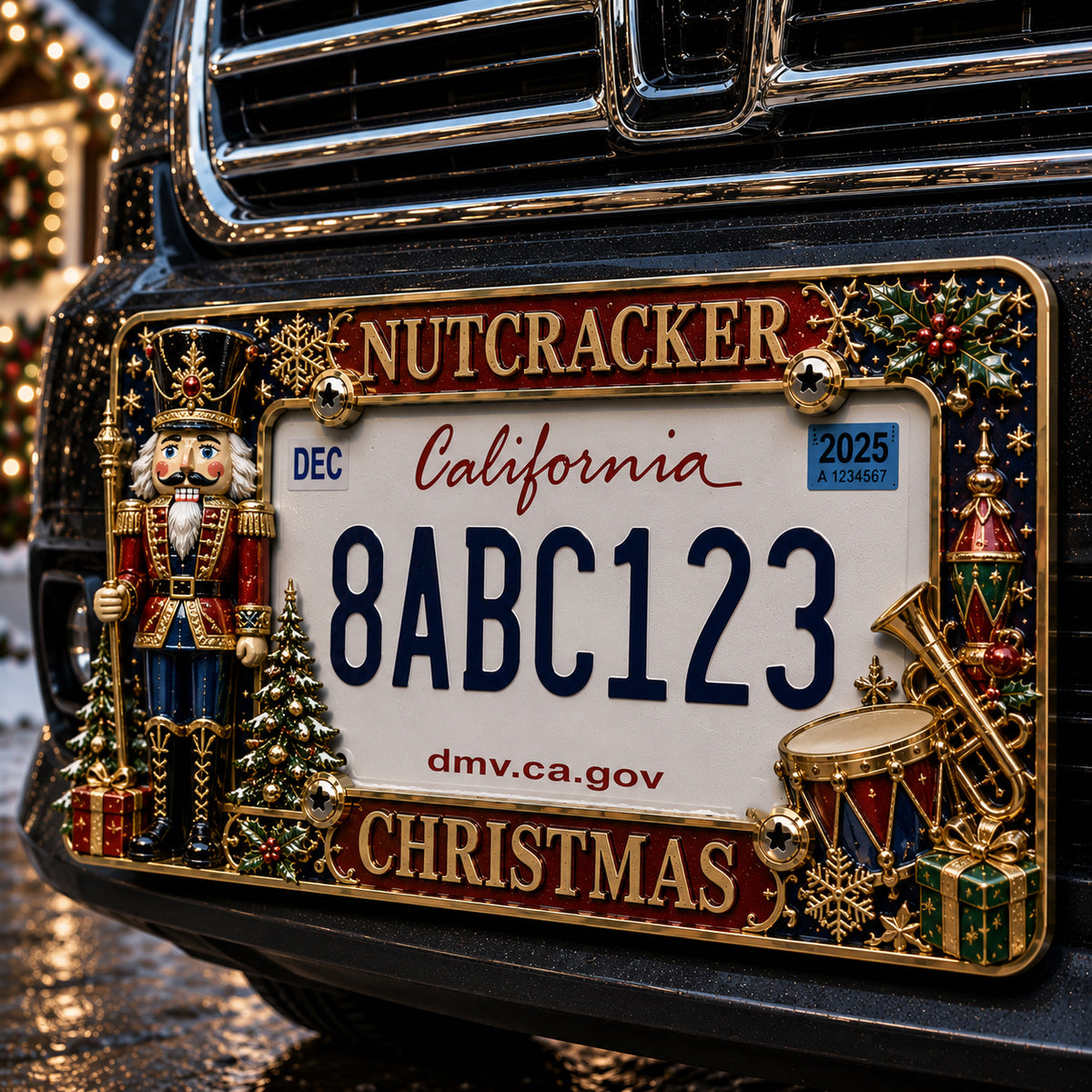 🎄 Christmas License Plate Frame – Festive Style for Every Ride 🚗✨
