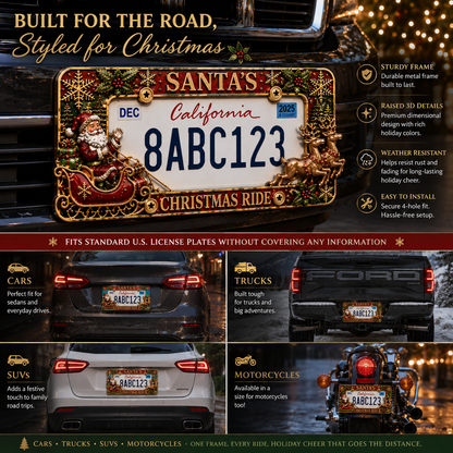 🎄 Christmas License Plate Frame – Festive Style for Every Ride 🚗✨