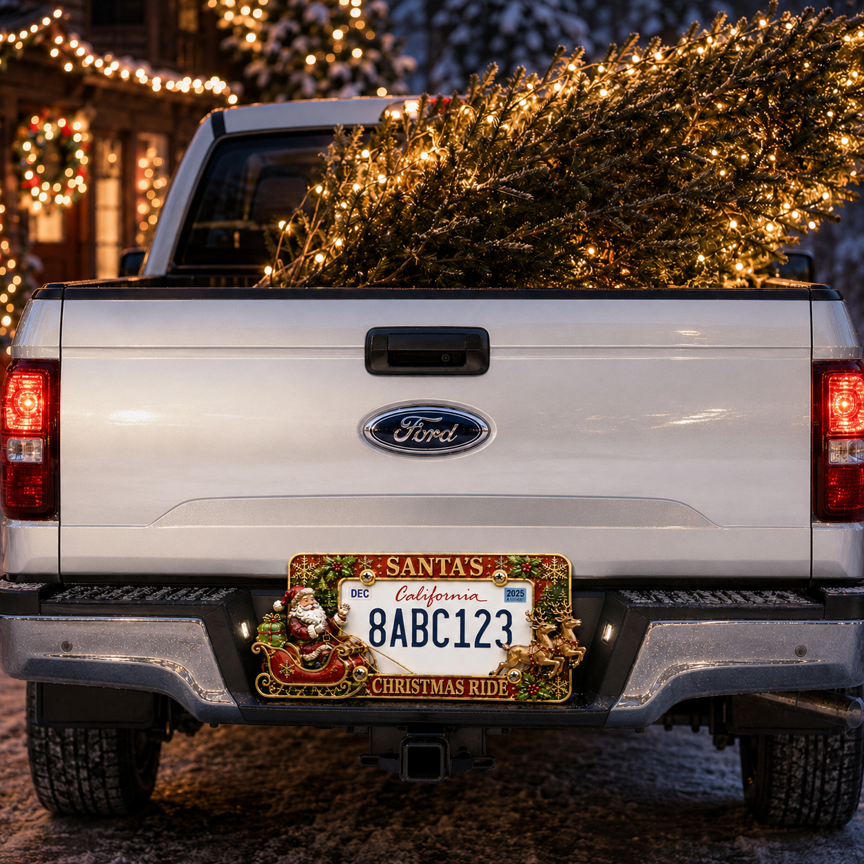 🎄 Christmas License Plate Frame – Festive Style for Every Ride 🚗✨