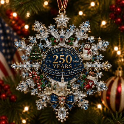 ✨ Shimmering Silver Christmas Commemorative Snowflake Ornament – Limited Anniversary Edition 🎄🇺🇸