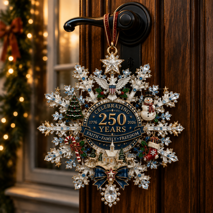 ✨ Shimmering Silver Christmas Commemorative Snowflake Ornament – Limited Anniversary Edition 🎄🇺🇸