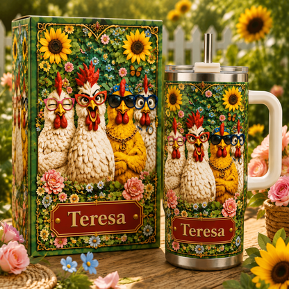 Custom Chicken Mom Tumbler Gift