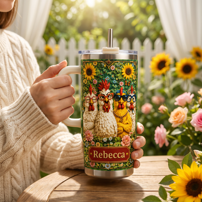 Custom Chicken Mom Tumbler Gift