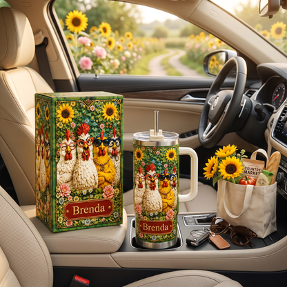 Custom Chicken Mom Tumbler Gift
