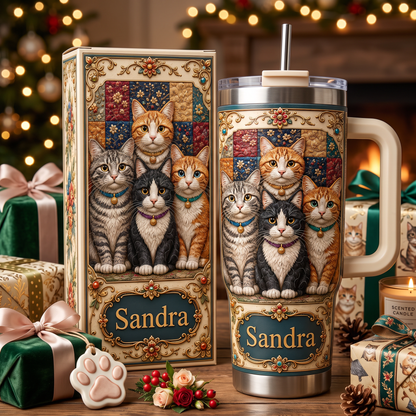 Personalized Cat Lover Tumbler – Custom Name Cat Mom Gift Cup