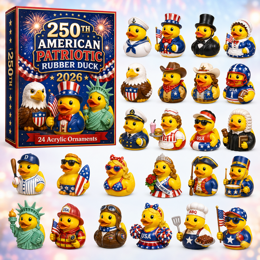 🦆 250th American Patriotic Rubber Duck Advent Calendar 2026 – 24 Days of Red, White & Blue Surprises!