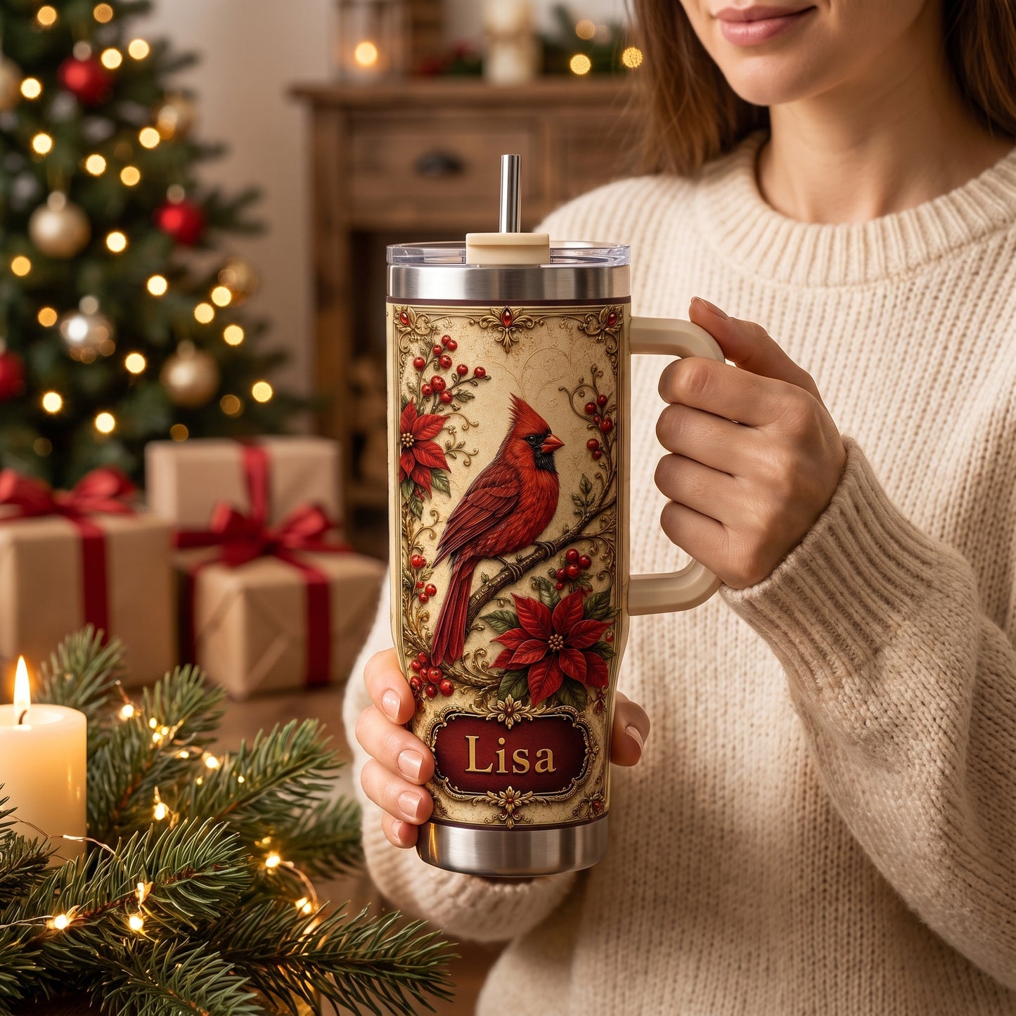 Personalized Cardinal Memorial Gift Tumbler For Women