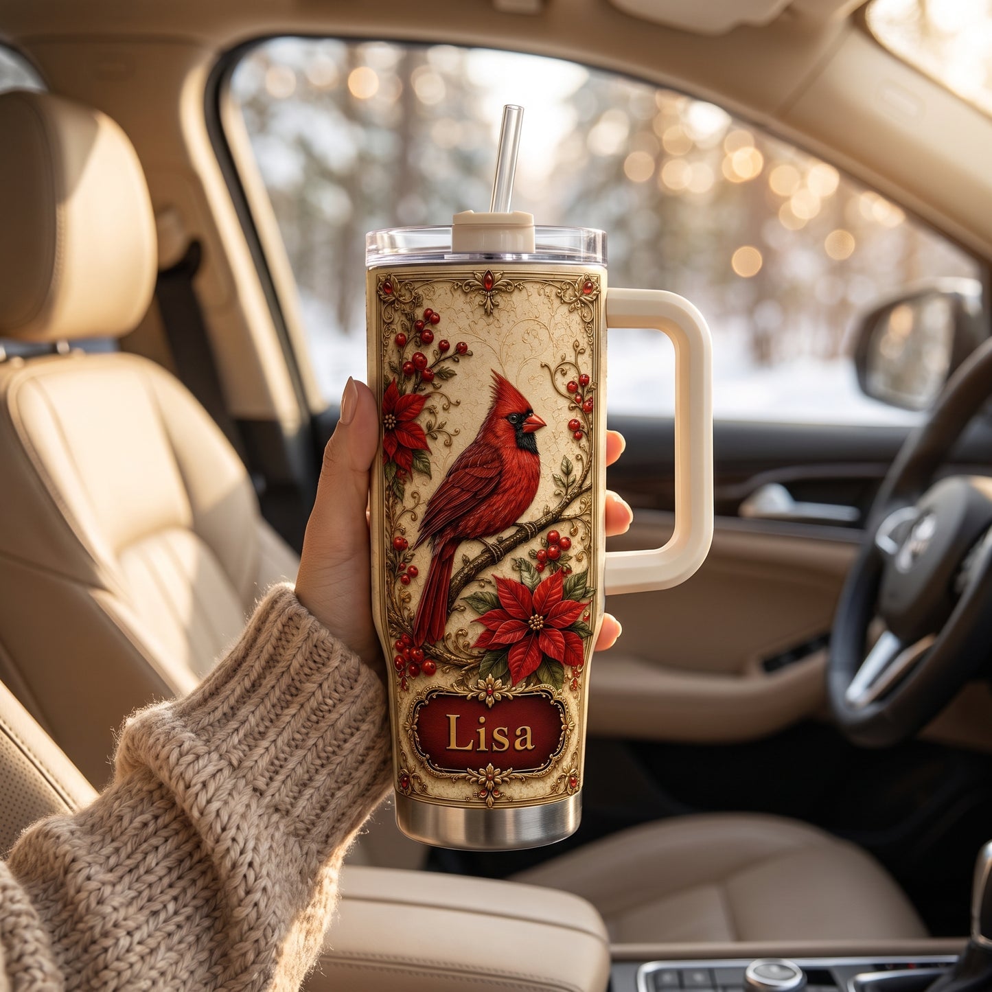 Personalized Cardinal Memorial Gift Tumbler For Women