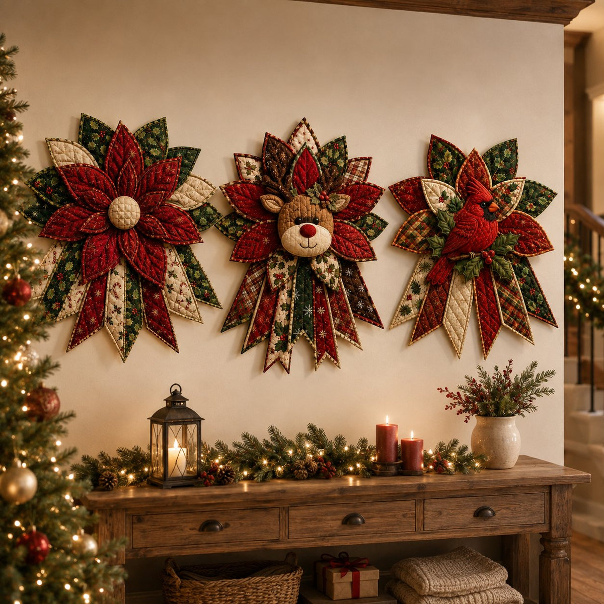 🎄 Festive Quilted Christmas Door Hanging DIY Sewing Kit