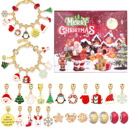 🎅24 Pcs DIY Christmas Advent Calendar Bracelets Set