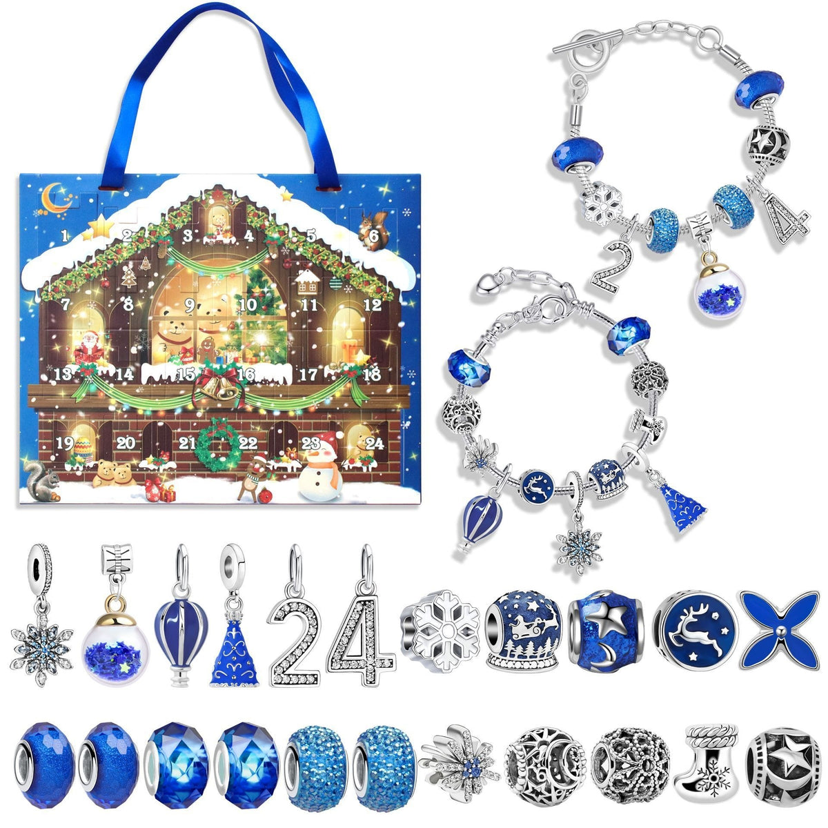 🎅24 Pcs DIY Christmas Advent Calendar Bracelets Set