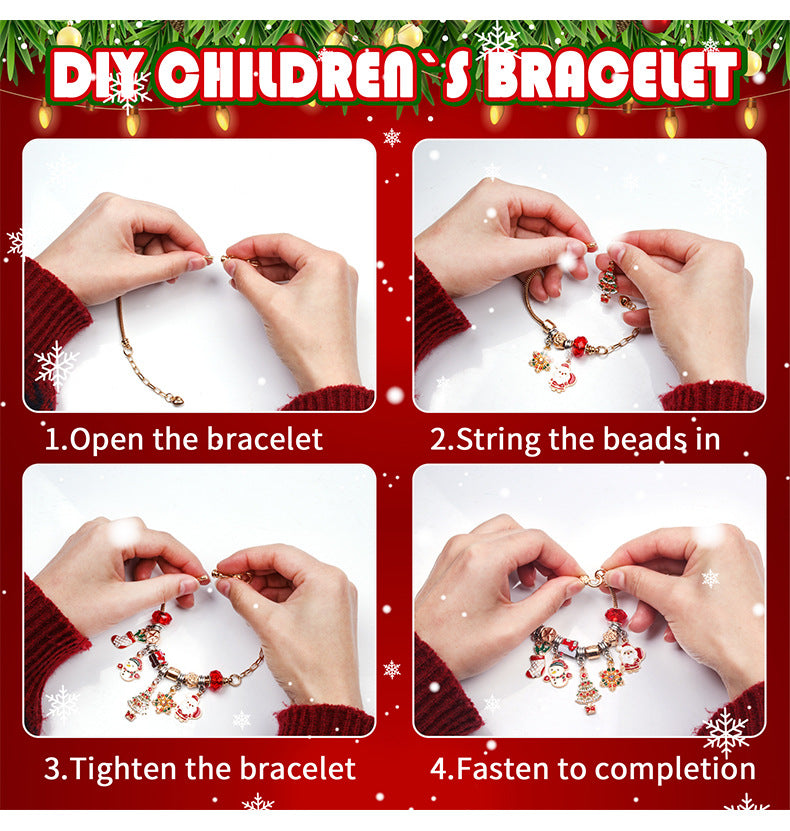 🎅24 Pcs DIY Christmas Advent Calendar Bracelets Set