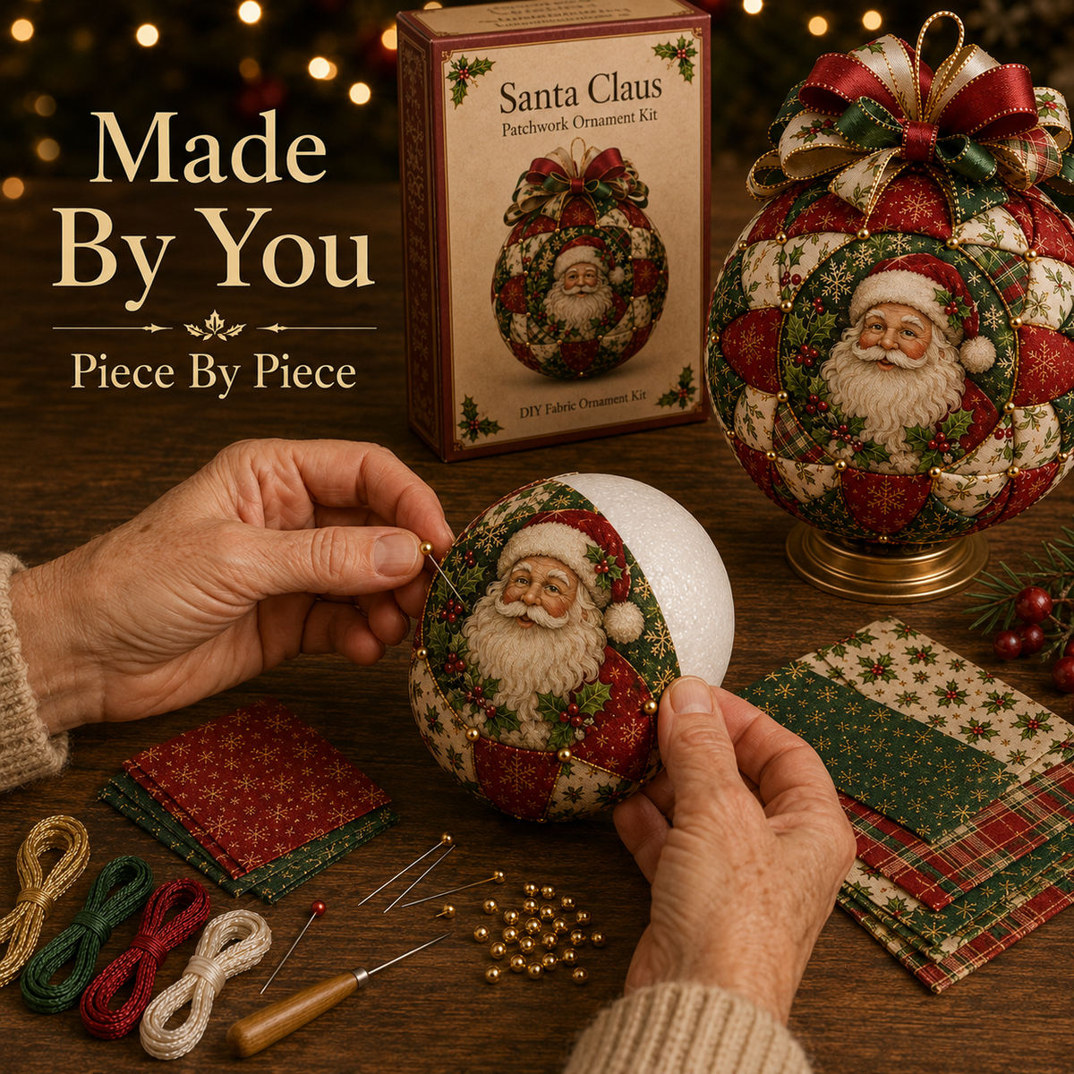 ❤️Beginner-Friendly🎄Christmas Classics Patchwork Ornament DIY Kit