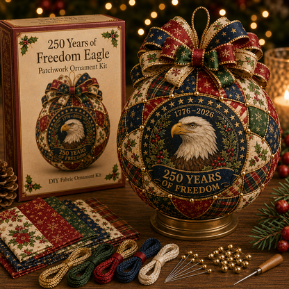 ❤️Beginner-Friendly🎄 USA 250th Anniversary Christmas Patchwork Ornament DIY Kit