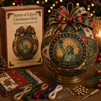 ❤️Beginner-Friendly🎄 USA 250th Anniversary Christmas Patchwork Ornament DIY Kit