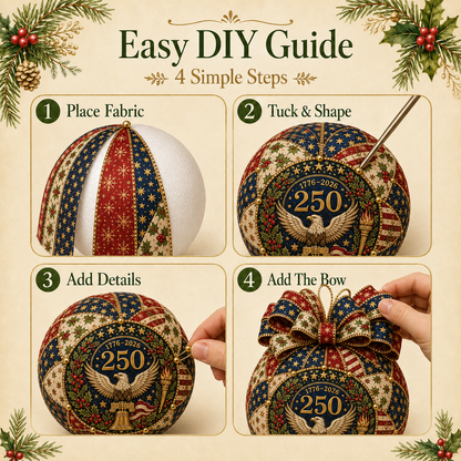 ❤️Beginner-Friendly🎄 USA 250th Anniversary Christmas Patchwork Ornament DIY Kit