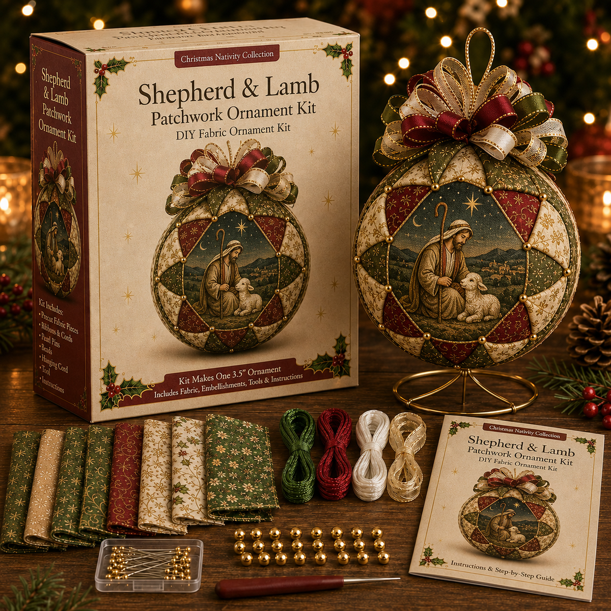 ❤️Beginner-Friendly🎄 Christmas Nativity Patchwork Ornament DIY Kit