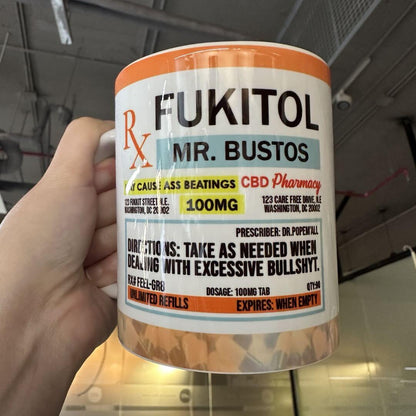 Personalized Funny Fukitol Rx Prescription Mug