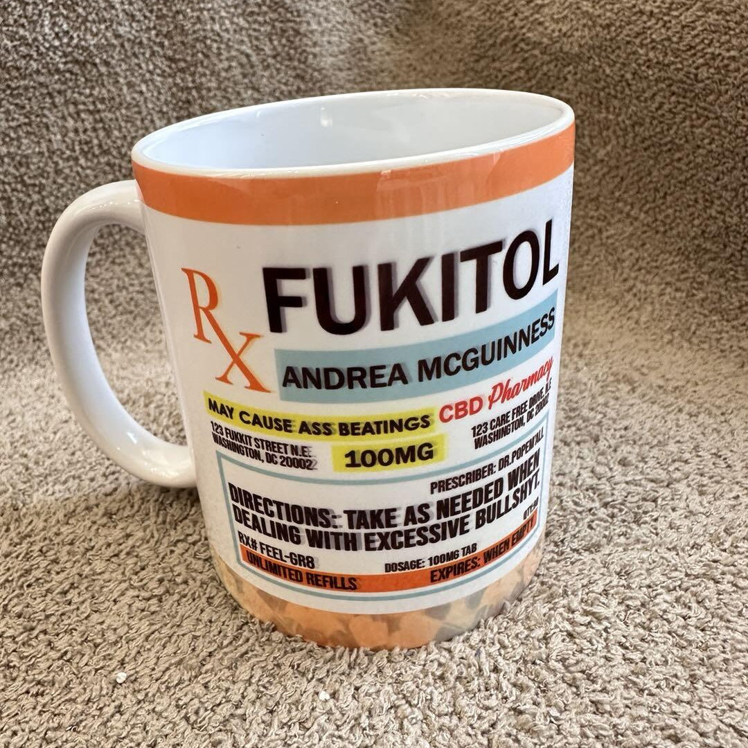 Personalized Funny Fukitol Rx Prescription Mug