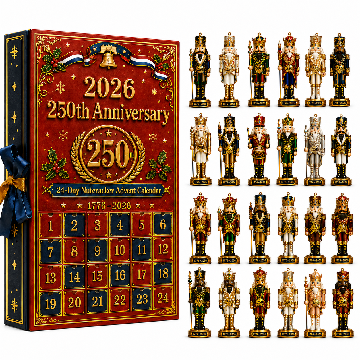 🎄✨ 250th Anniversary Nutcracker Christmas Countdown Calendar Blind Box Set