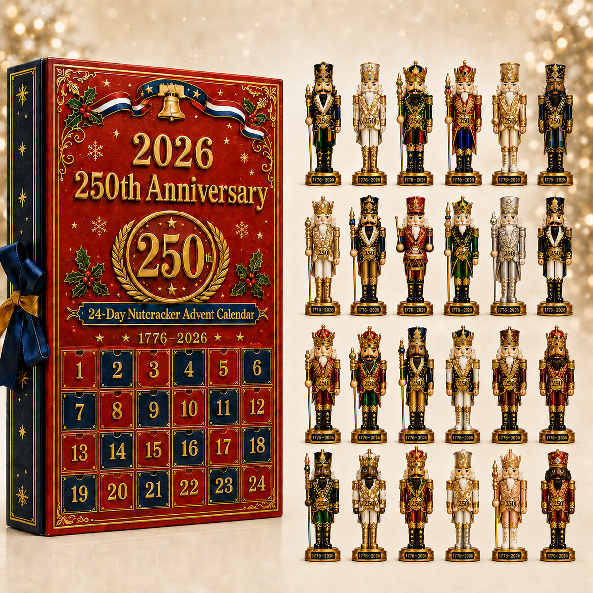 🎄✨ 250th Anniversary Nutcracker Christmas Countdown Calendar Blind Box Set