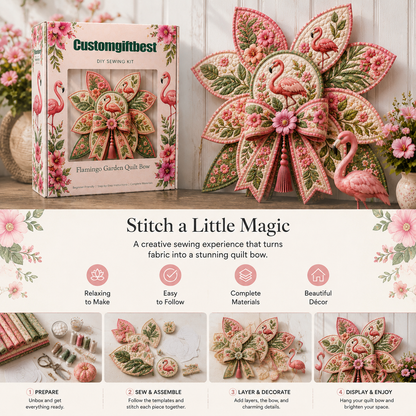 🌸 Garden Quilt Bow DIY Sewing Kit – Create a Stunning Garden Quilt Bow At Home 🧵✨