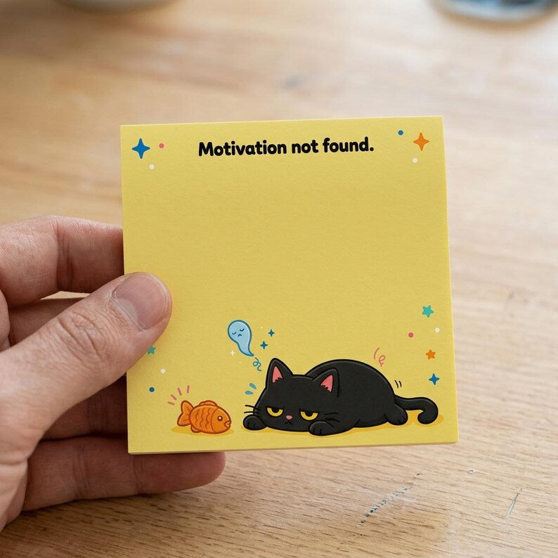 Sassy Black Cat Sticky Notes (4-Pack)