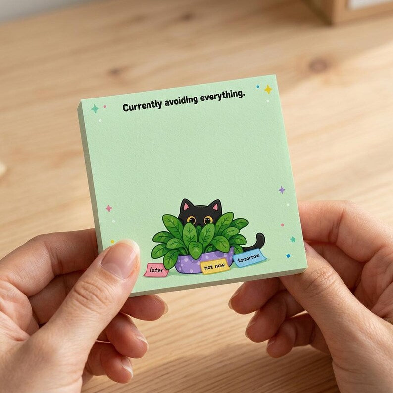 Sassy Black Cat Sticky Notes (4-Pack)
