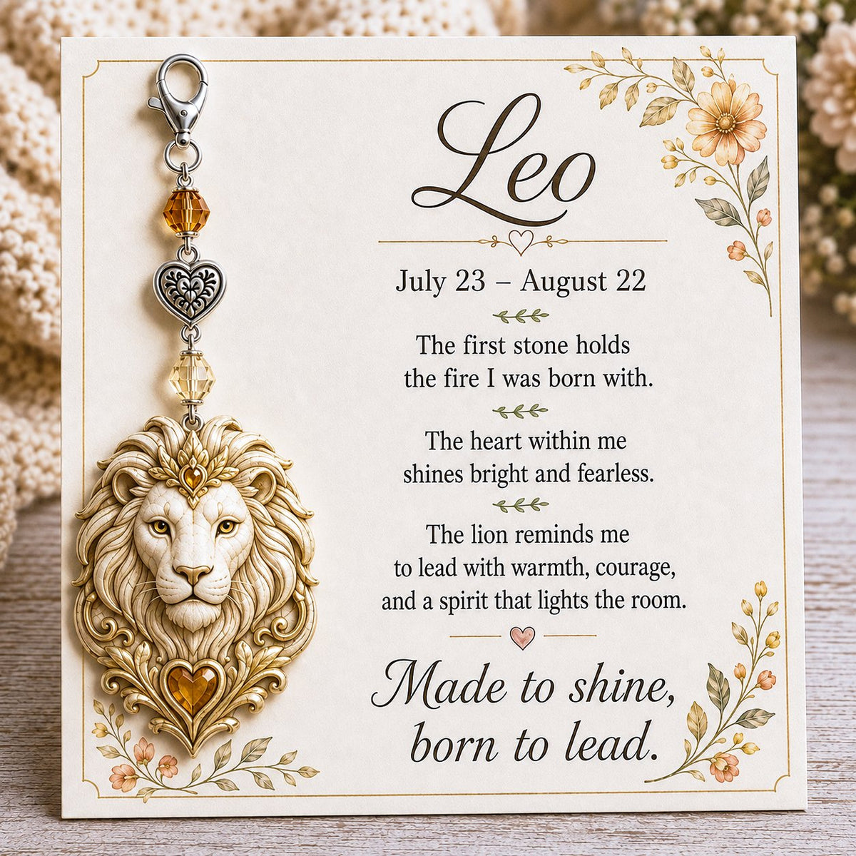 🌙 Zodiac Birthstone Charm Keepsake Card