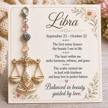 🌙 Zodiac Birthstone Charm Keepsake Card