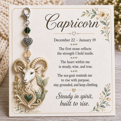 🌙 Zodiac Birthstone Charm Keepsake Card