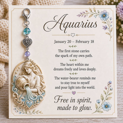 🌙 Zodiac Birthstone Charm Keepsake Card