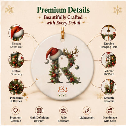 Personalized Christmas Initial Ornament