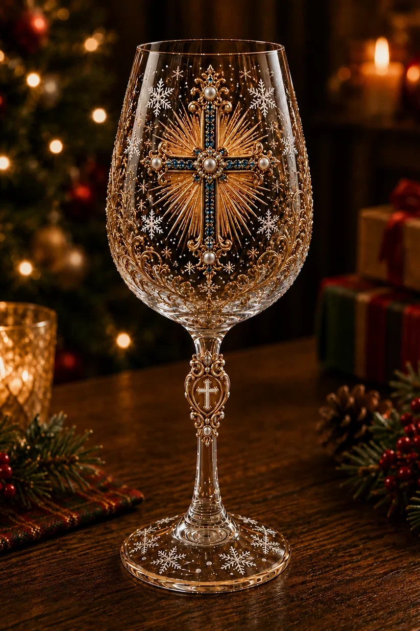 🎅 2026 Christmas Gift 50% Off – Faith & Grace 3D Christian Wine Glass Set