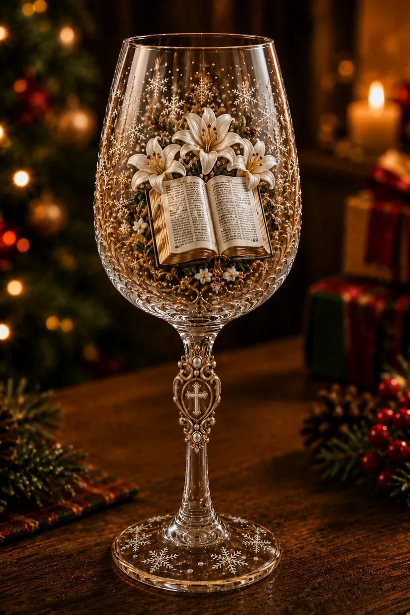 🎅 2026 Christmas Gift 50% Off – Faith & Grace 3D Christian Wine Glass Set
