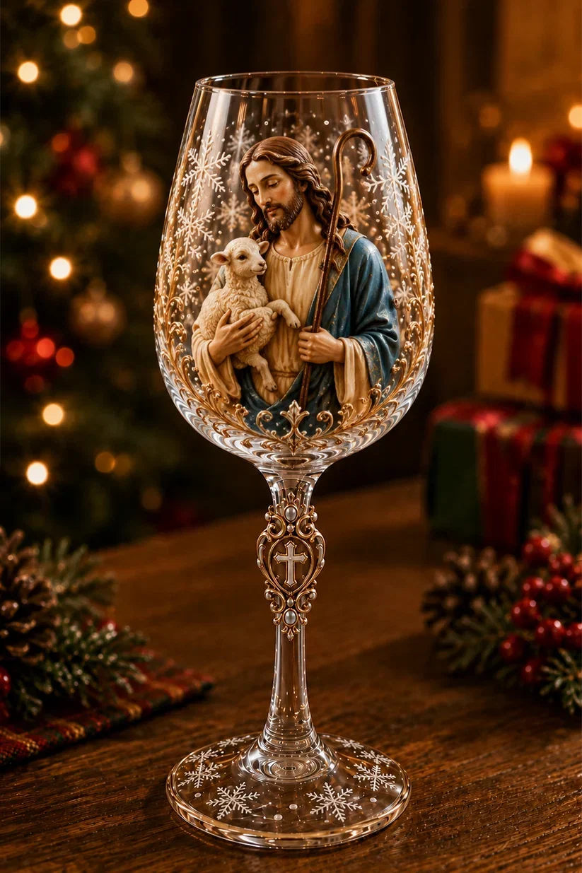 🎅 2026 Christmas Gift 50% Off – Faith & Grace 3D Christian Wine Glass Set
